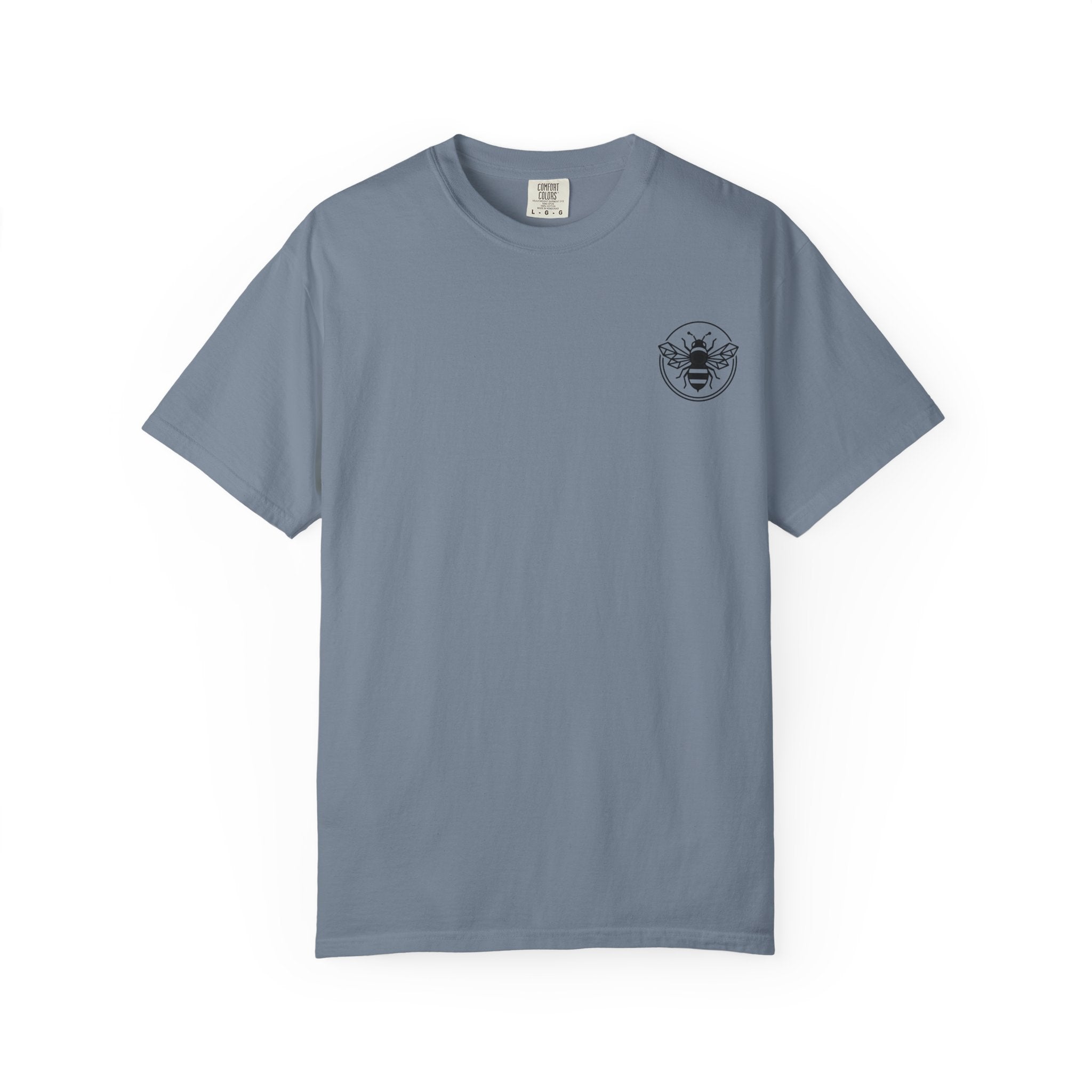Retro Bee Emblem T-Shirt | Small Chest Logo, Minimalist Insect Graphic