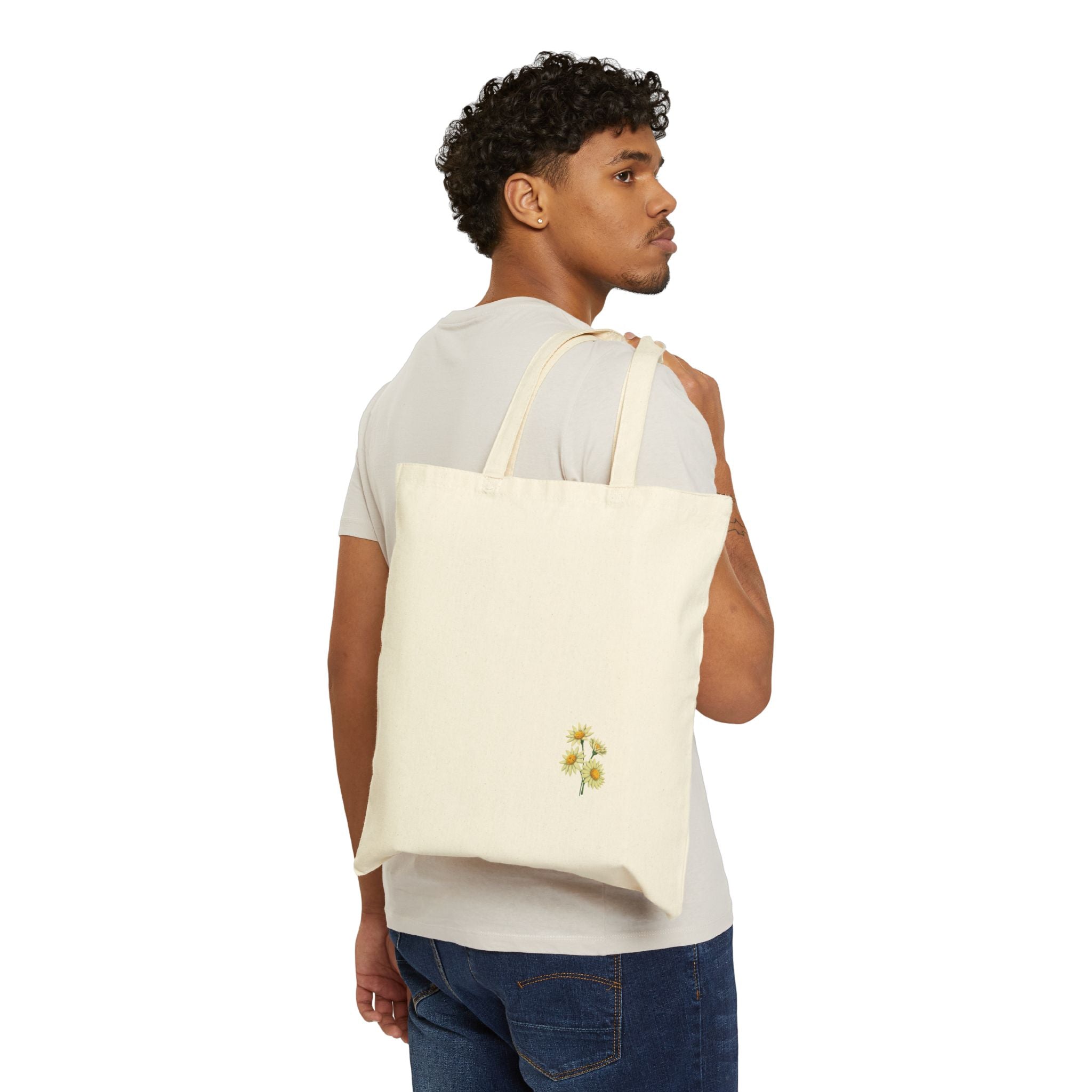 Yellow Dandelion Bouquet Tote Bag | Small Floral Canvas Tote