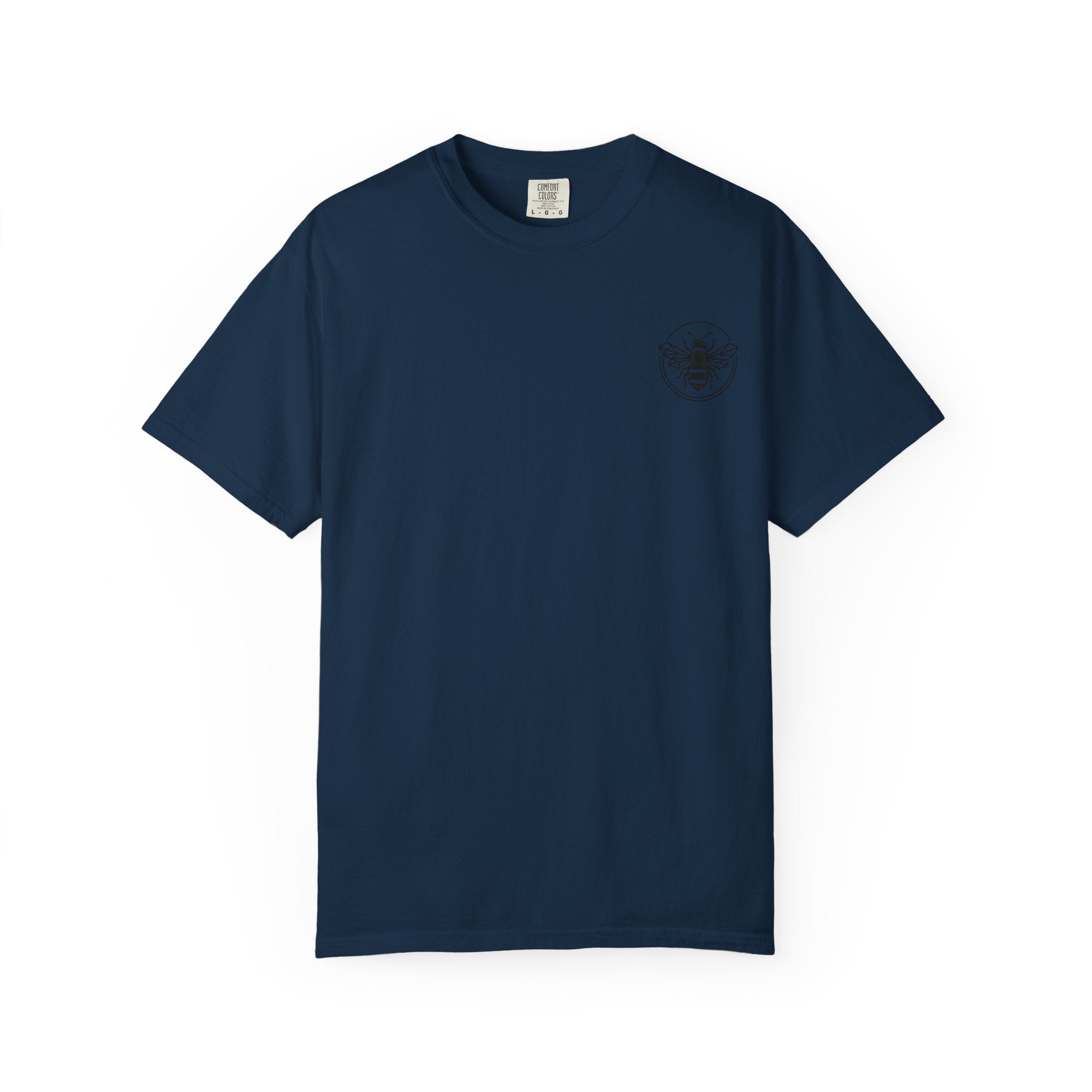 Retro Bee Emblem T-Shirt | Small Chest Logo, Minimalist Insect Graphic