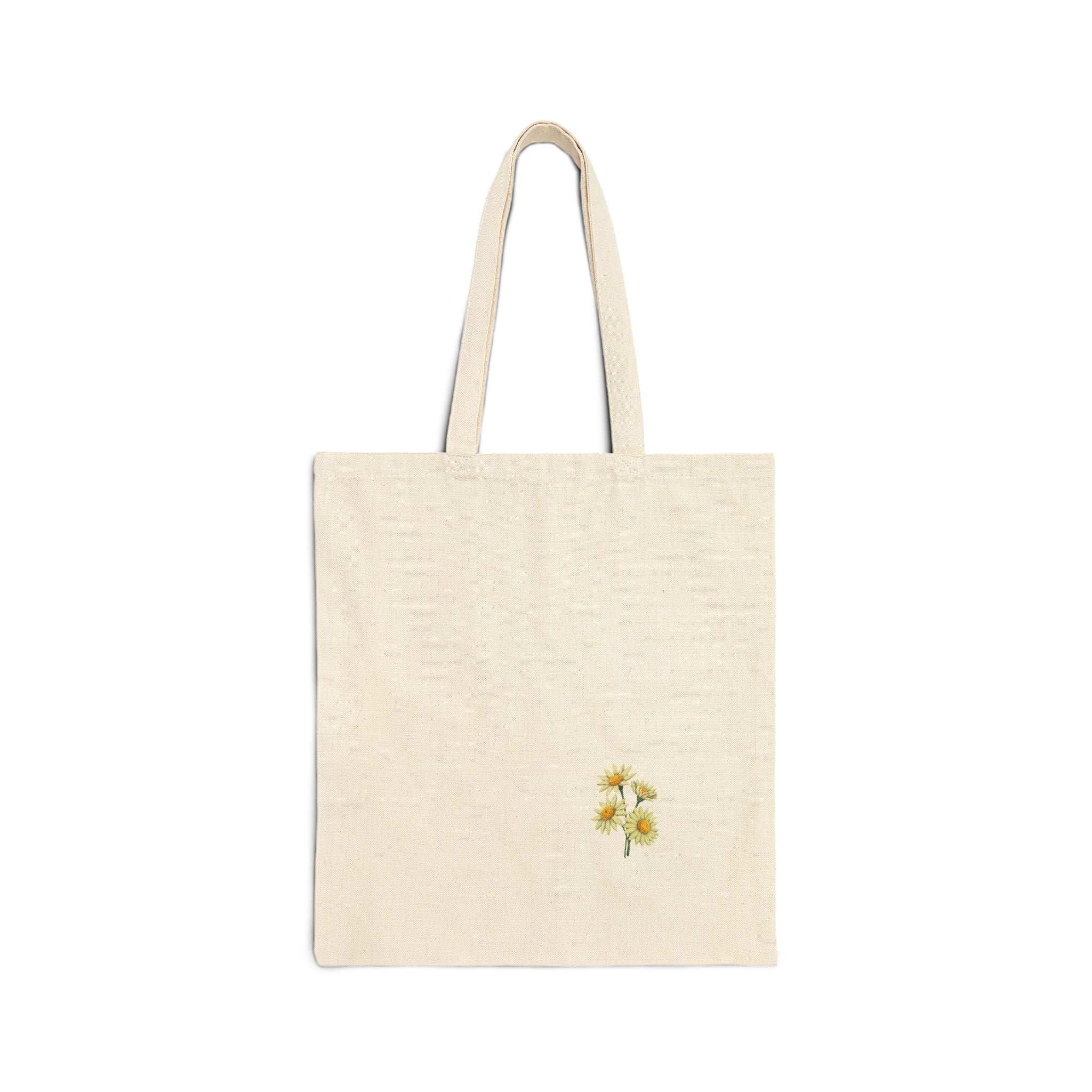 Yellow Dandelion Bouquet Tote Bag | Small Floral Canvas Tote