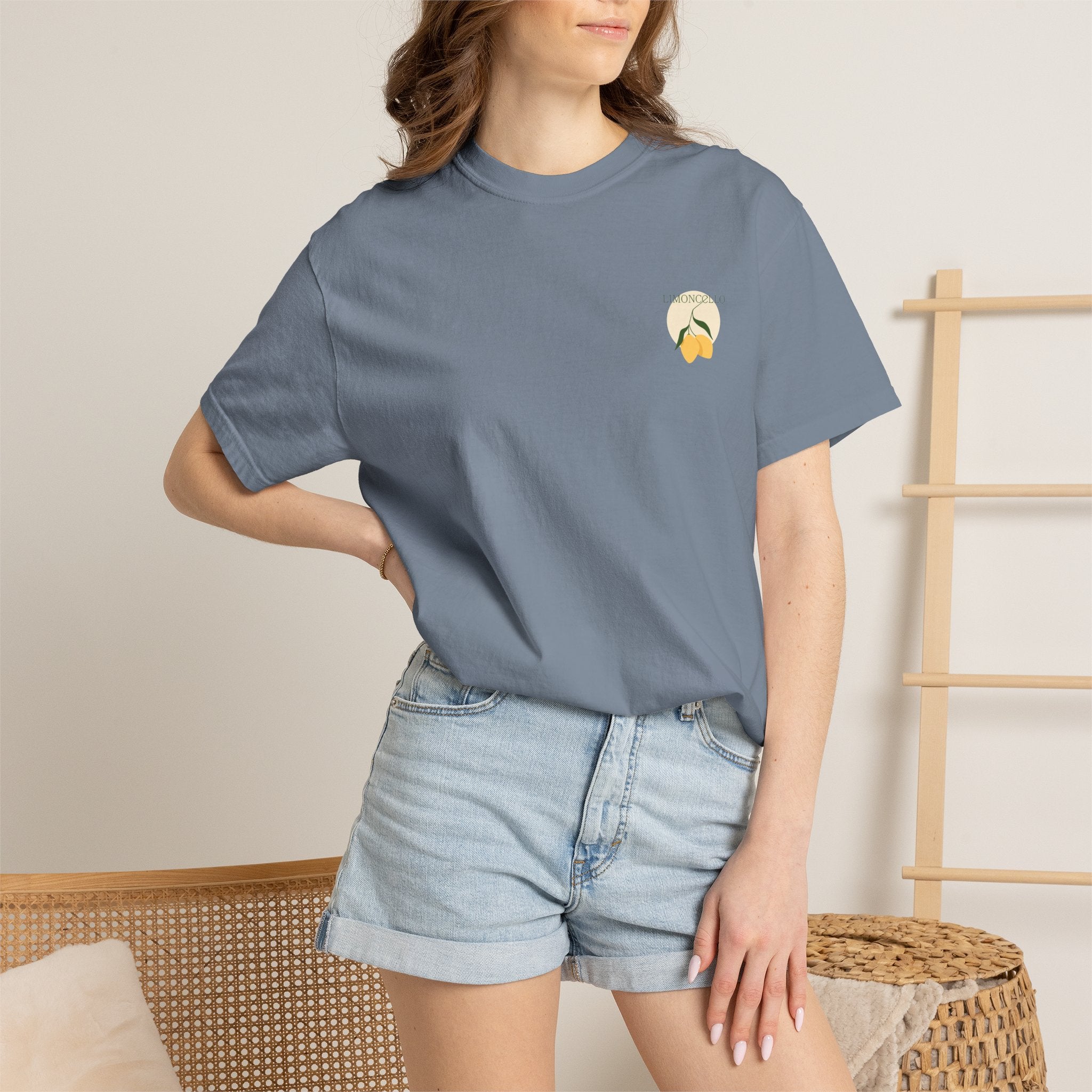 Lemon Illustration T-shirt | Small Chest Graphic, Citrus Design