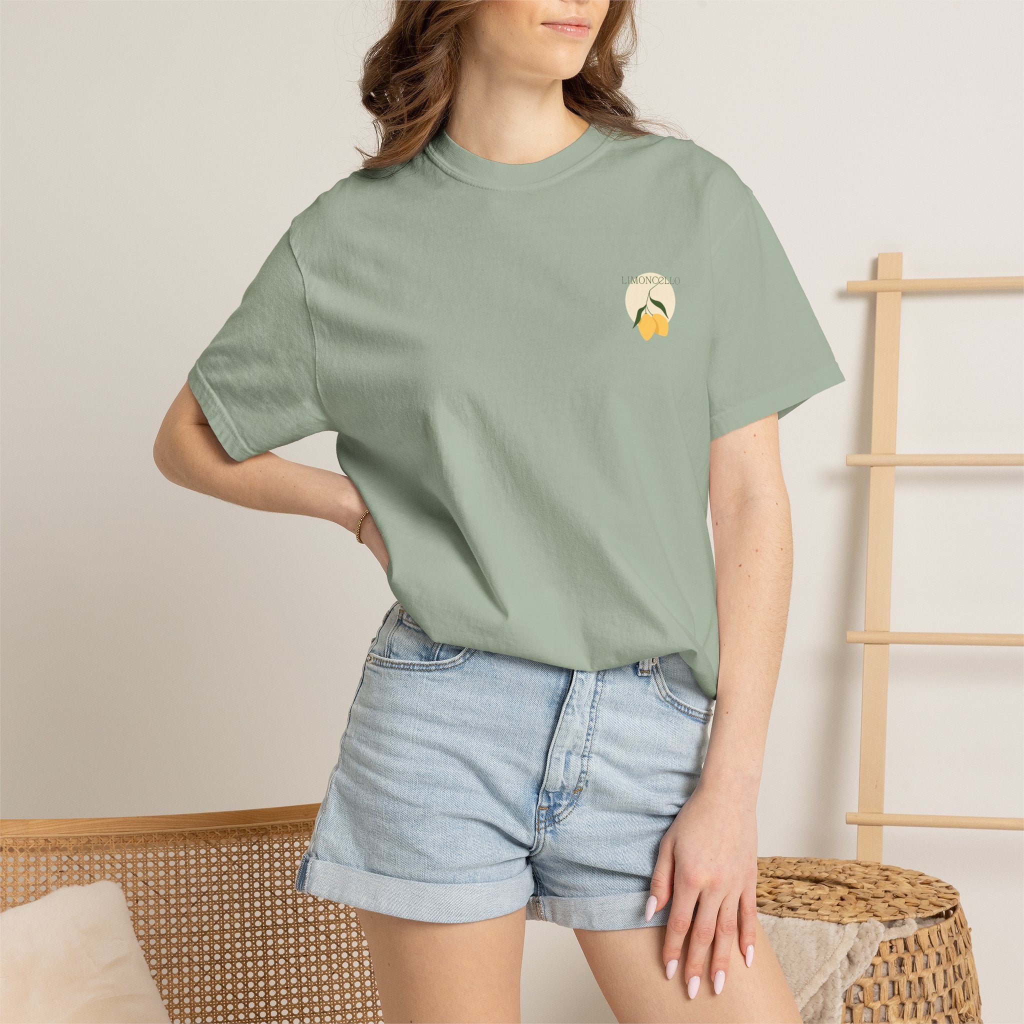 Lemon Illustration T-shirt | Small Chest Graphic, Citrus Design