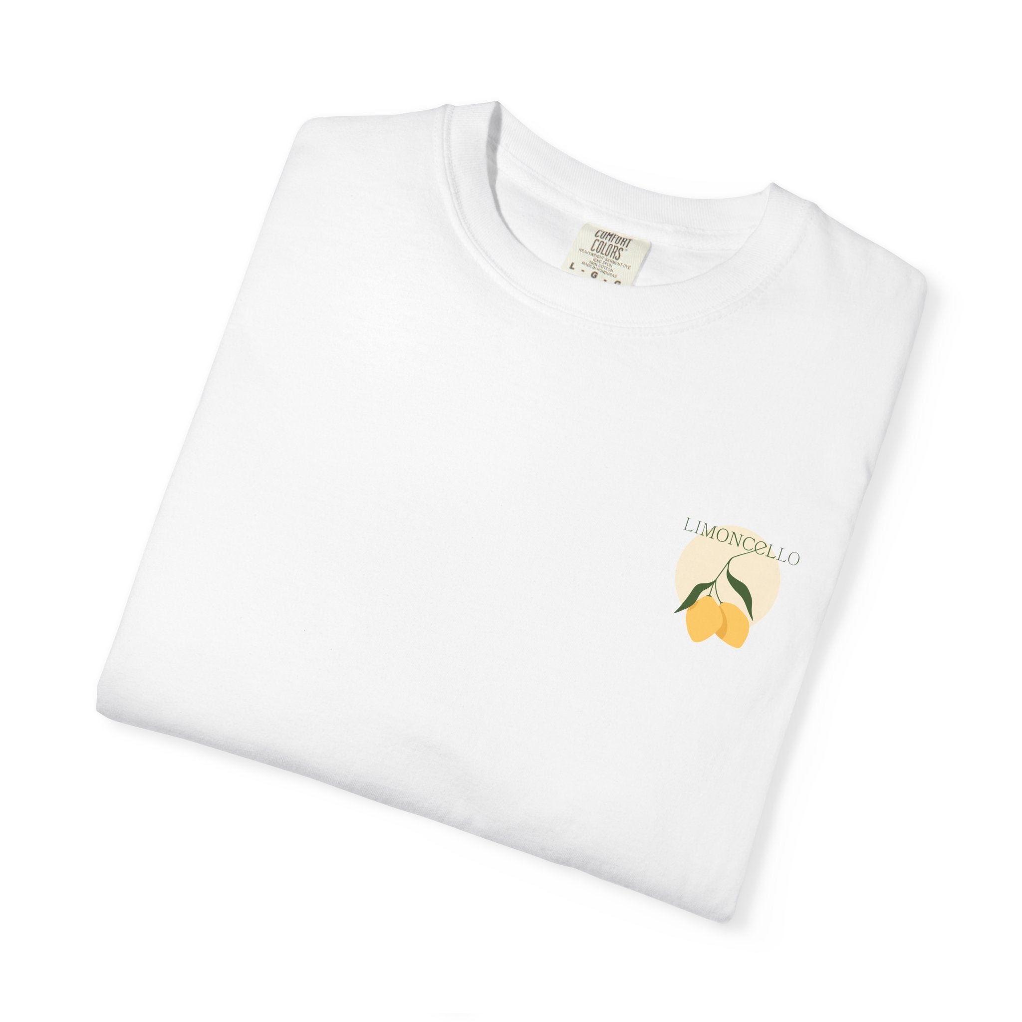 Lemon Illustration T-shirt | Small Chest Graphic, Citrus Design