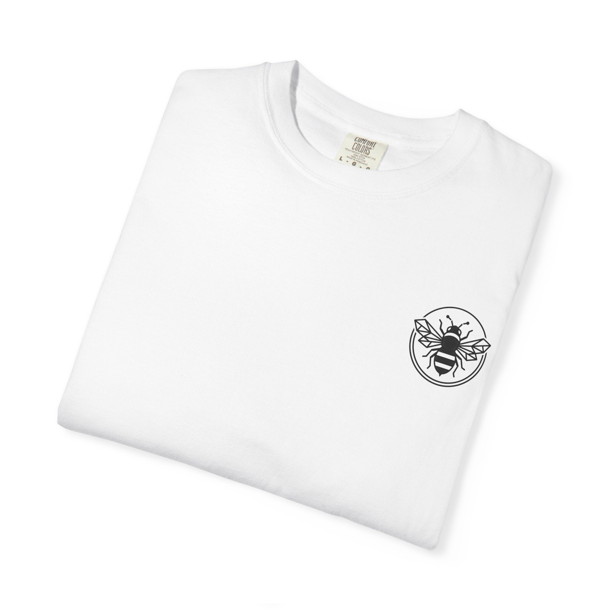 Retro Bee Emblem T-Shirt | Small Chest Logo, Minimalist Insect Graphic
