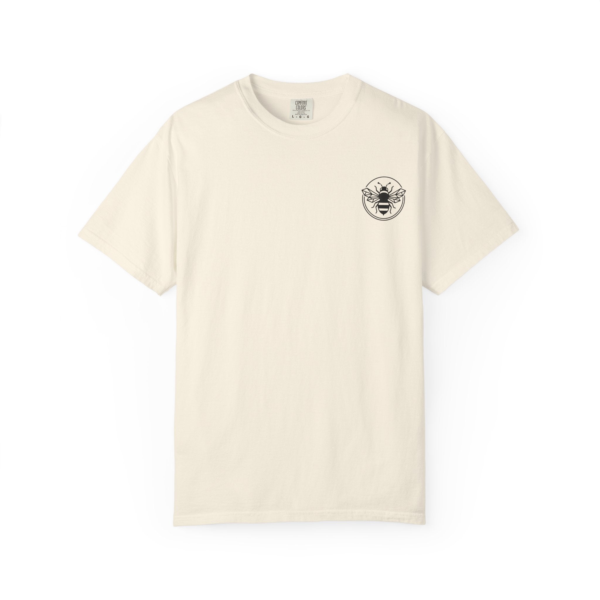 Retro Bee Emblem T-Shirt | Small Chest Logo, Minimalist Insect Graphic