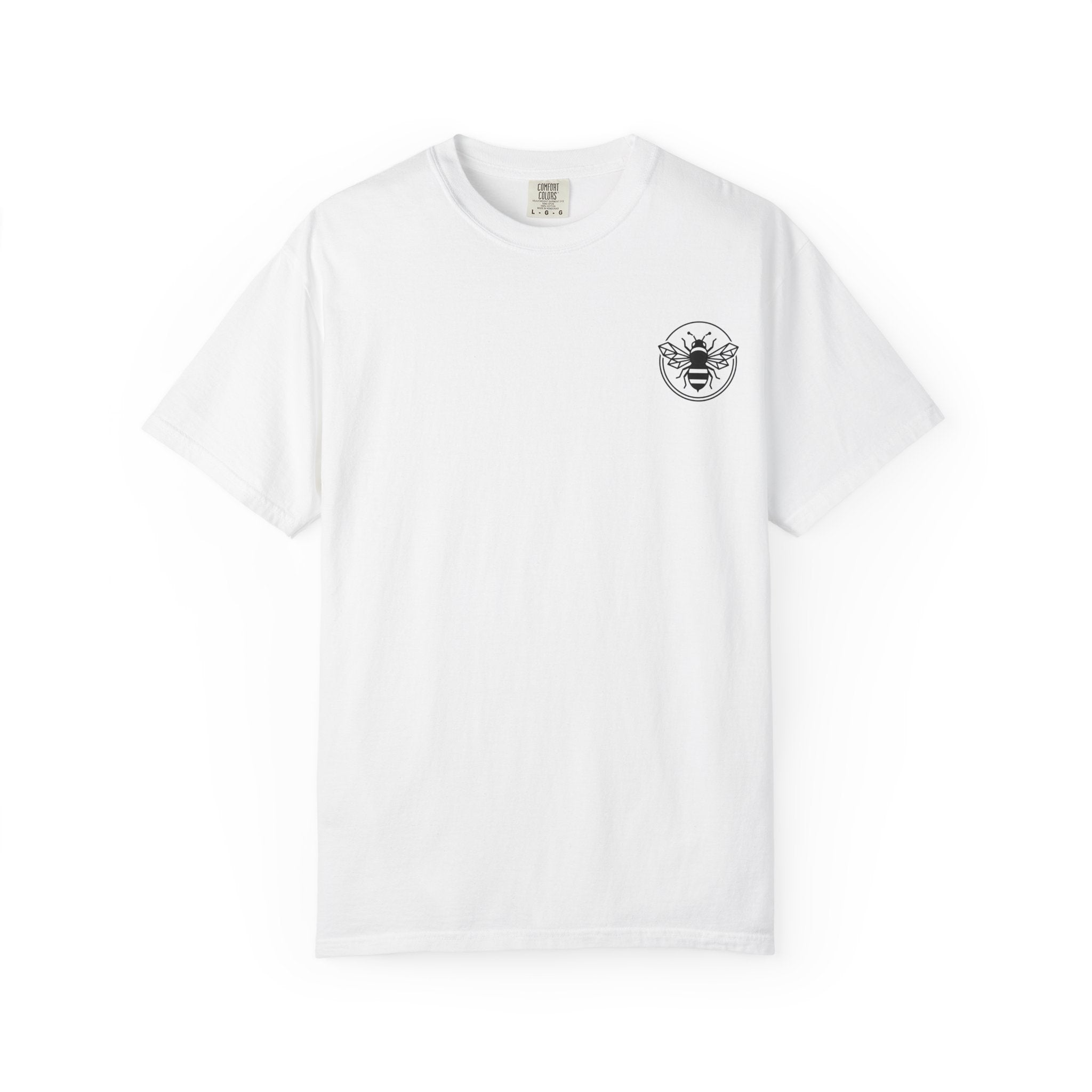 Retro Bee Emblem T-Shirt | Small Chest Logo, Minimalist Insect Graphic