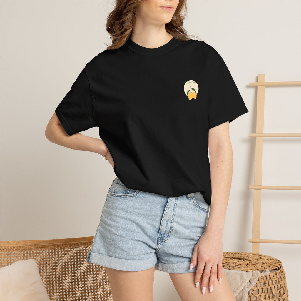 Lemon Illustration T-shirt | Small Chest Graphic, Citrus Design