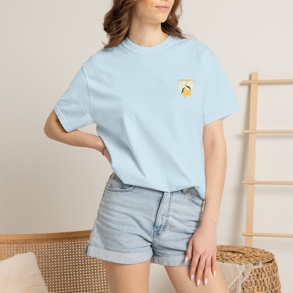 Lemon Illustration T-shirt | Small Chest Graphic, Citrus Design